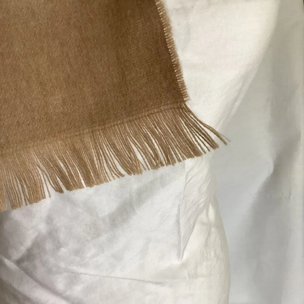 Soft brushed acrylic Brown Stripe Neck Warmer Scarf Vintage 80s abt 11 x 51